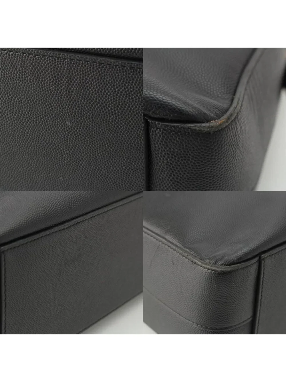 Saint Laurent Classic Museum Flat Leather Briefcase Black